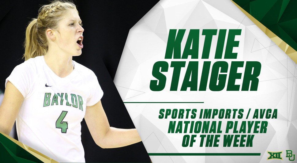 Baylor’s Katie Staiger Wins AVCA National Player of the Week