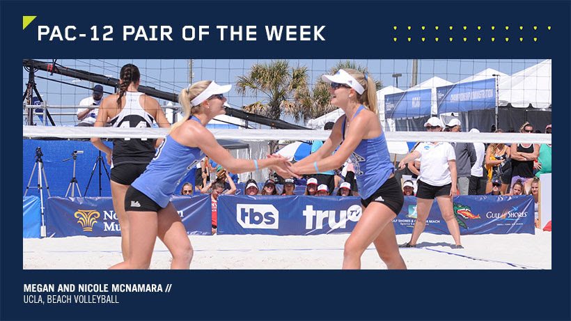 Megan & Nicole McNamara Of UCLA Earn Pac-12 Beach Pair Of The Week