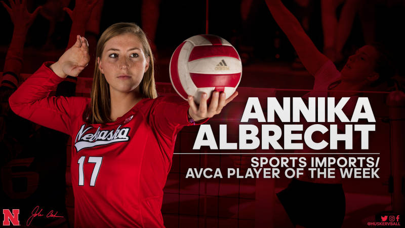 Nebraska’s Annika Albrecht Earns This Weeks AVCA Player Of The Week