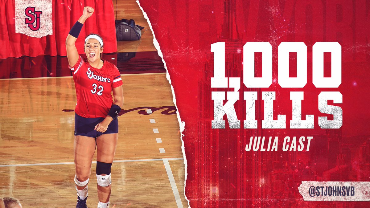 St. John’s Julia Cast Downs 1,000th Kill vs. Seton Hall