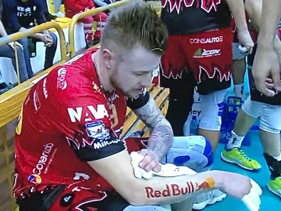 Ivan Zaytsev Skirts League Advertising Rules With Red Bull “Tattoo”