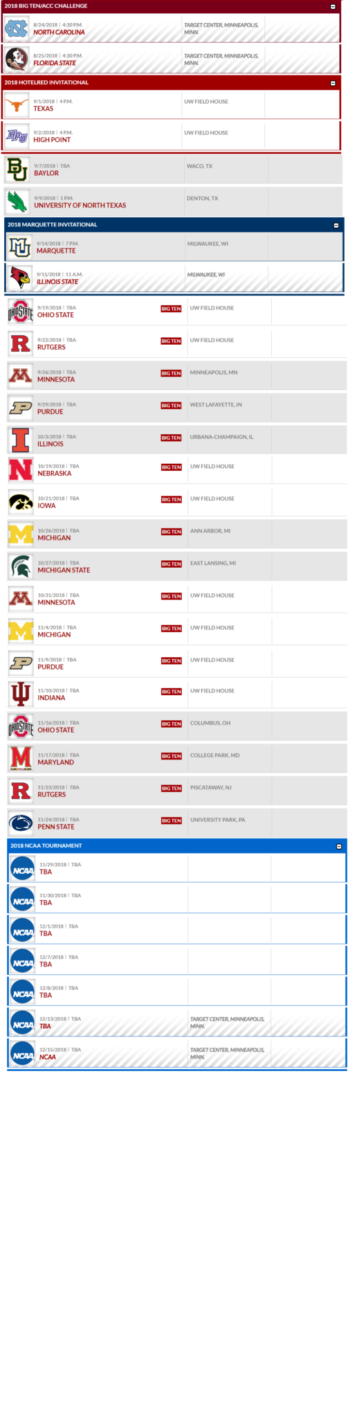 Wisconsin Women's Volleyball 2024 Schedule