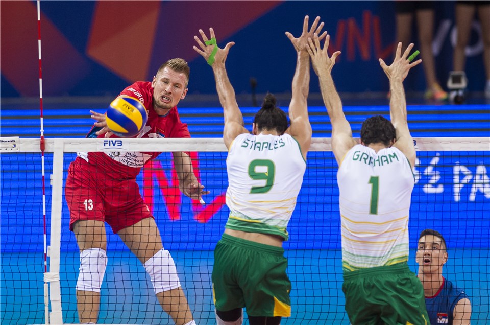 Serbia Wins Third Straight in 5; Russia Crushes Bulgaria in Sweep