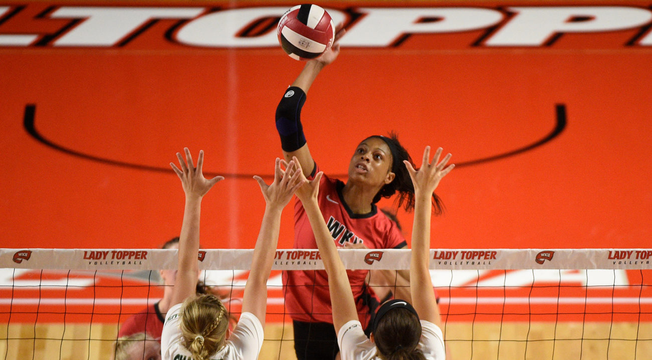 Lady Toppers Win 57th-Straight Home Conference Match