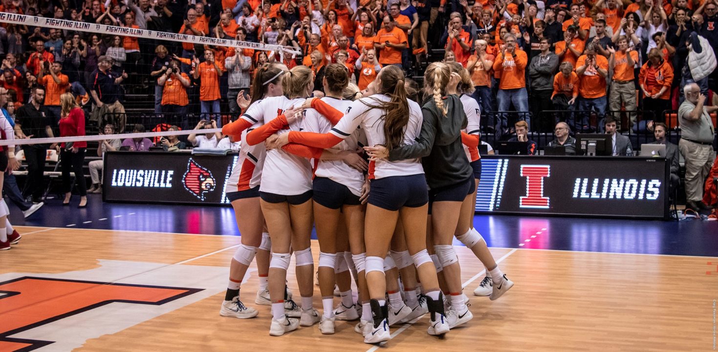 Illinois Piles Up 19 Blocks in 3-1 Win Over Louisville to Advance to Sweet 16